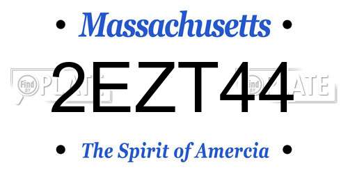 2EZT44 Massachusetts License Plate