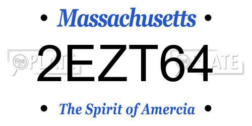 2EZT64 Massachusetts License Plate