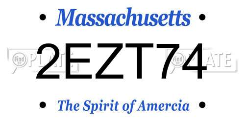 2EZT74 Massachusetts License Plate