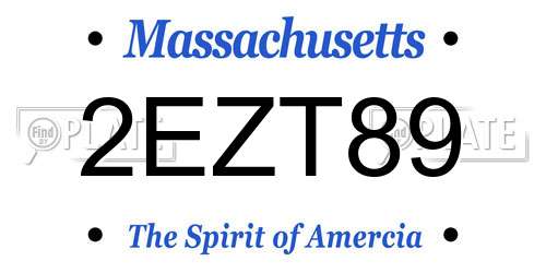 2EZT89 Massachusetts License Plate