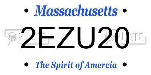 2EZU20 Massachusetts License Plate