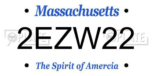 2EZW22 Massachusetts License Plate