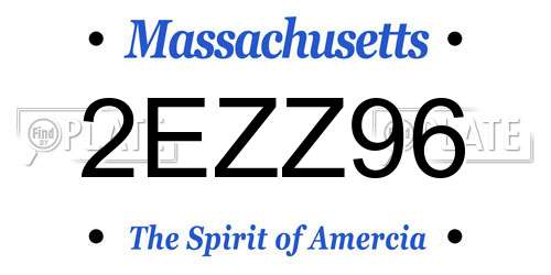 2EZZ96 Massachusetts License Plate