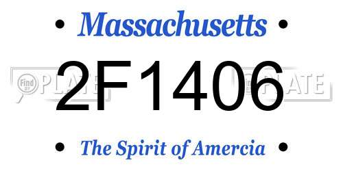 2F1406 Massachusetts License Plate