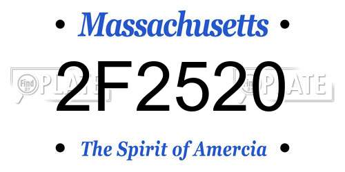 2F2520 Massachusetts License Plate