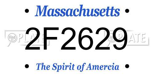 2F2629 Massachusetts License Plate