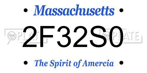 2F32S0 Massachusetts License Plate