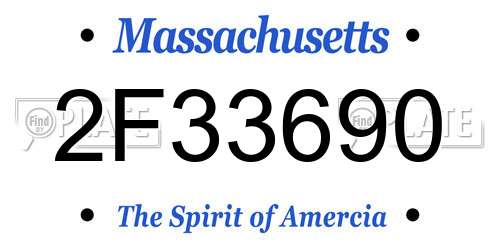 2F33690 Massachusetts License Plate