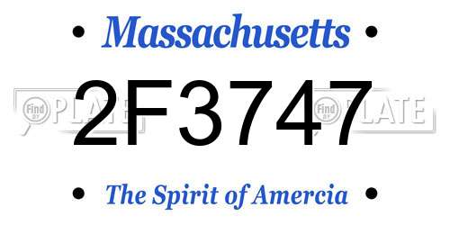 2F3747 Massachusetts License Plate