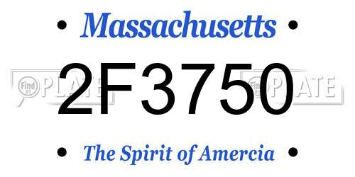 2F3750 Massachusetts License Plate