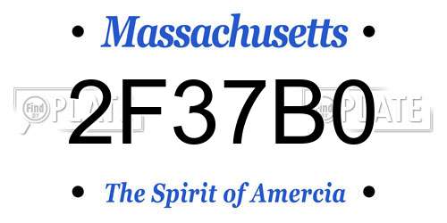 2F37B0 Massachusetts License Plate