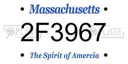 2F3967 Massachusetts License Plate