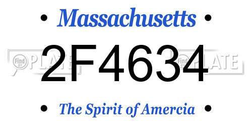2F4634 Massachusetts License Plate