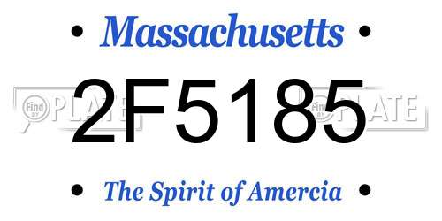 2F5185 Massachusetts License Plate
