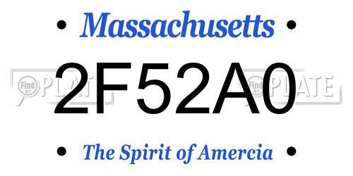 2F52A0 Massachusetts License Plate