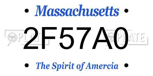 2F57A0 Massachusetts License Plate