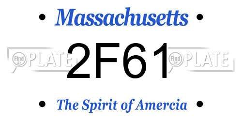 2F61 Massachusetts License Plate