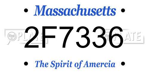2F7336 Massachusetts License Plate