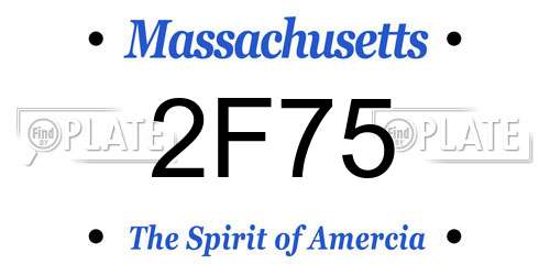2F75 Massachusetts License Plate