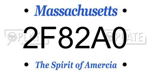 2F82A0 Massachusetts License Plate