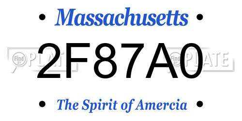 2F87A0 Massachusetts License Plate