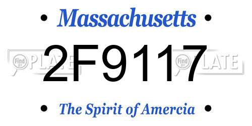 2F9117 Massachusetts License Plate