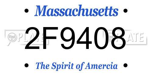 2F9408 Massachusetts License Plate