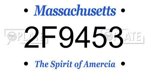 2F9453 Massachusetts License Plate