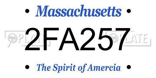 2FA257 Massachusetts License Plate