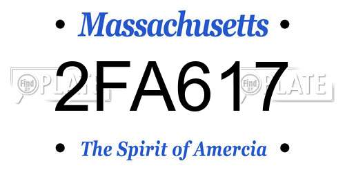 2FA617 Massachusetts License Plate