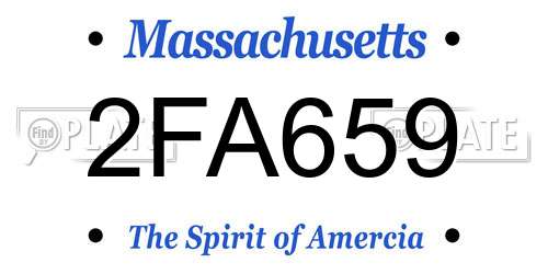 2FA659 Massachusetts License Plate