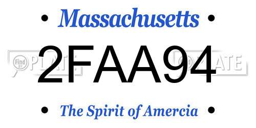 2FAA94 Massachusetts License Plate
