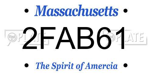 2FAB61 Massachusetts License Plate