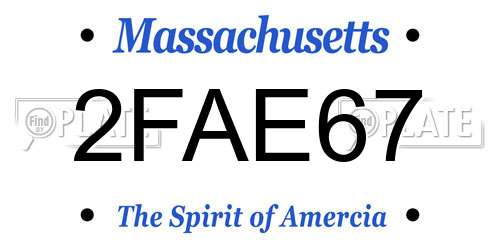2FAE67 Massachusetts License Plate