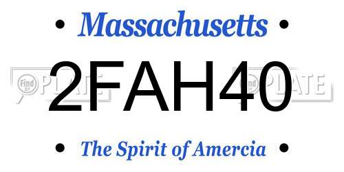 2FAH40 Massachusetts License Plate