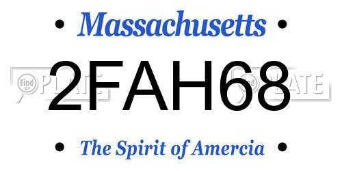 2FAH68 Massachusetts License Plate