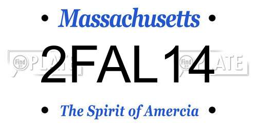 2FAL14 Massachusetts License Plate