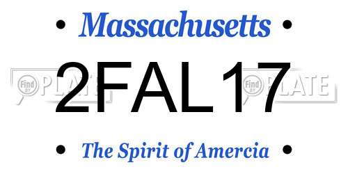 2FAL17 Massachusetts License Plate