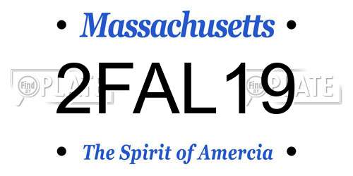 2FAL19 Massachusetts License Plate