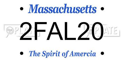2FAL20 Massachusetts License Plate
