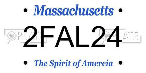 2FAL24 Massachusetts License Plate