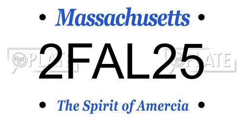 2FAL25 Massachusetts License Plate