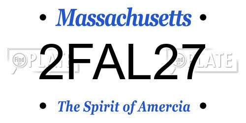 2FAL27 Massachusetts License Plate
