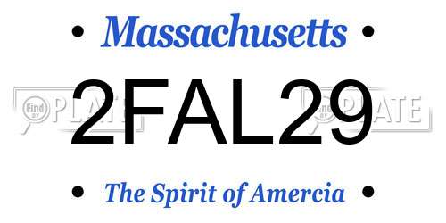 2FAL29 Massachusetts License Plate