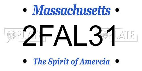 2FAL31 Massachusetts License Plate