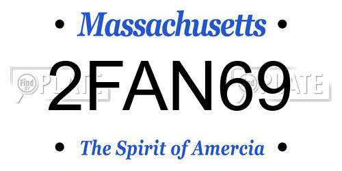 2FAN69 Massachusetts License Plate