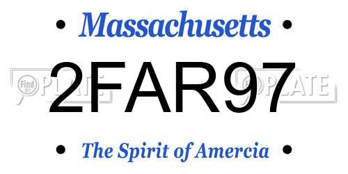 2FAR97 Massachusetts License Plate