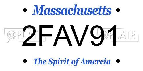 2FAV91 Massachusetts License Plate