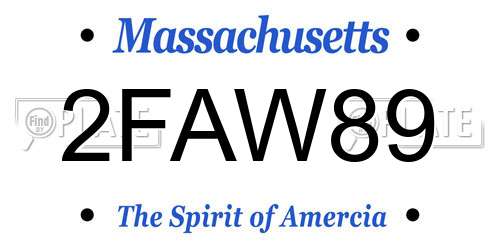 2FAW89 Massachusetts License Plate