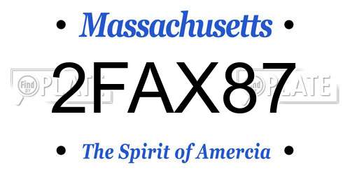 2FAX87 Massachusetts License Plate